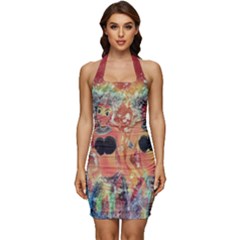 Indonesia-lukisan-picture Sleeveless Wide Square Neckline Ruched Bodycon Dress by nateshop