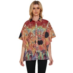 Indonesia-lukisan-picture Women s Batwing Button Up Shirt