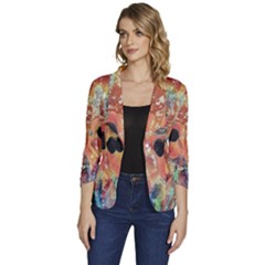 Indonesia-lukisan-picture Women s One-button 3/4 Sleeve Short Jacket by nateshop