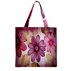 Print-roses Zipper Grocery Tote Bag by nateshop