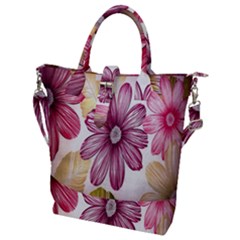 Print-roses Buckle Top Tote Bag by nateshop