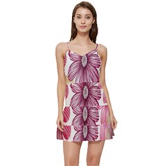 Print-roses Short Frill Dress by nateshop