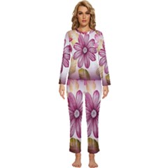 Print-roses Womens  Long Sleeve Lightweight Pajamas Set by nateshop