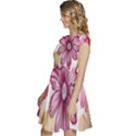 Print-roses Cap Sleeve High Waist Dress View2