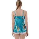 Crystal Butterfly, Floral, Flower, Girly, Gold, Golden, Pretty Babydoll Tankini Top View2