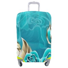 Crystal Butterfly, Floral, Flower, Girly, Gold, Golden, Pretty Luggage Cover (medium) by nateshop