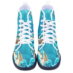 Crystal Butterfly, Floral, Flower, Girly, Gold, Golden, Pretty Men s High-top Canvas Sneakers