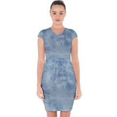 Denim,11 Capsleeve Drawstring Dress  by nateshop