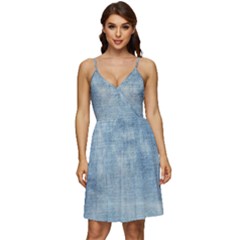 Denim,11 V-neck Pocket Summer Dress  by nateshop