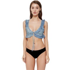 Denim,11 Low Cut Ruffle Edge Bikini Top by nateshop