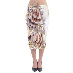 Butterfly Dreams, Bonito, Butterfly, Dream, Flower, Girly Velvet Midi Pencil Skirt by nateshop