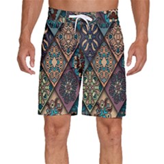 Flower Texture, Background, Colorful, Desenho, Men s Beach Shorts by nateshop