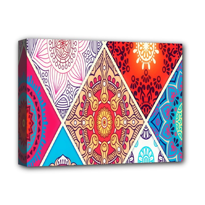 Mandala Pattern, Desenho, Designs, Glitter, Pattern Deluxe Canvas 16  x 12  (Stretched) 