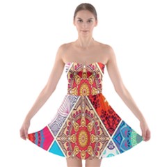 Mandala Pattern, Desenho, Designs, Glitter, Pattern Strapless Bra Top Dress