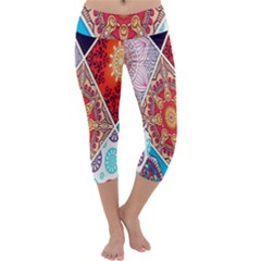 Mandala Pattern, Desenho, Designs, Glitter, Pattern Capri Yoga Leggings by nateshop