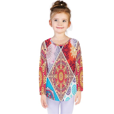 Mandala Pattern, Desenho, Designs, Glitter, Pattern Kids  Long Sleeve T-shirt by nateshop