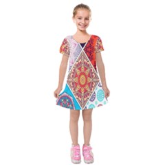 Mandala Pattern, Desenho, Designs, Glitter, Pattern Kids  Short Sleeve Velvet Dress by nateshop