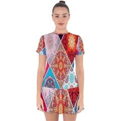 Mandala Pattern, Desenho, Designs, Glitter, Pattern Drop Hem Mini Chiffon Dress by nateshop