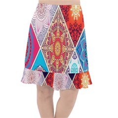 Mandala Pattern, Desenho, Designs, Glitter, Pattern Fishtail Chiffon Skirt by nateshop