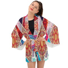 Mandala Pattern, Desenho, Designs, Glitter, Pattern Long Sleeve Kimono by nateshop