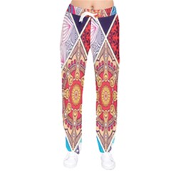 Mandala Pattern, Desenho, Designs, Glitter, Pattern Women Velvet Drawstring Pants by nateshop