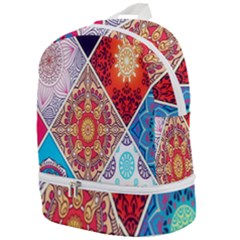 Mandala Pattern, Desenho, Designs, Glitter, Pattern Zip Bottom Backpack by nateshop