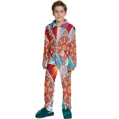 Mandala Pattern, Desenho, Designs, Glitter, Pattern Kids  Long Sleeve Velvet Pajamas Set