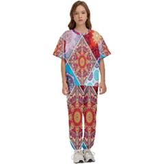 Mandala Pattern, Desenho, Designs, Glitter, Pattern Kids  T-shirt And Pants Sports Set