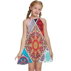 Mandala Pattern, Desenho, Designs, Glitter, Pattern Kids  Halter Collar Waist Tie Chiffon Dress by nateshop