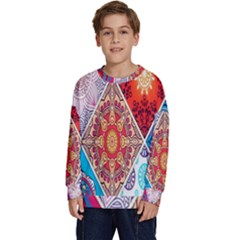 Mandala Pattern, Desenho, Designs, Glitter, Pattern Kids  Crewneck Sweatshirt by nateshop