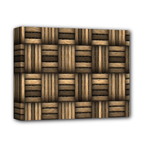 Brown Weaving Texture, Macro, Brown Wickerwork Deluxe Canvas 14  X 11  (stretched) by nateshop