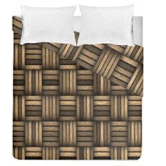 Brown Weaving Texture, Macro, Brown Wickerwork Duvet Cover Double Side (queen Size) by nateshop