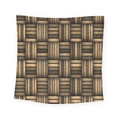 Brown Weaving Texture, Macro, Brown Wickerwork Square Tapestry (small) by nateshop