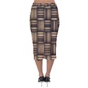 Brown Weaving Texture, Macro, Brown Wickerwork Velvet Midi Pencil Skirt View2