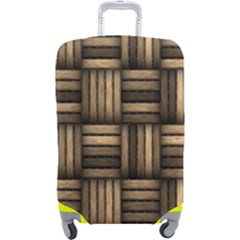 Brown Weaving Texture, Macro, Brown Wickerwork Luggage Cover (large) by nateshop