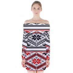 Bulgarian Long Sleeve Off Shoulder Dress