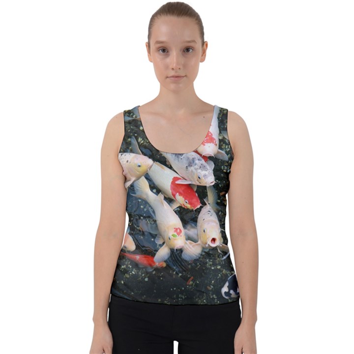 Koi Fish Nature Velvet Tank Top