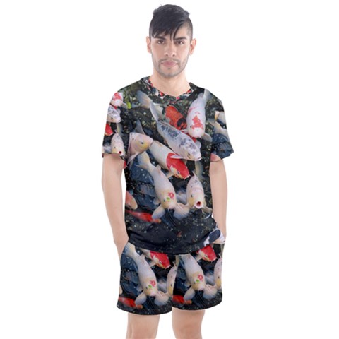 Koi Fish Nature Men s Mesh T-shirt And Shorts Set by Ndabl3x