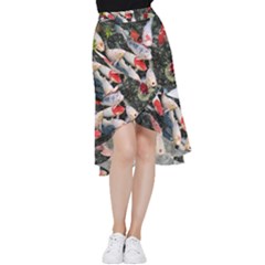 Koi Fish Nature Frill Hi Low Chiffon Skirt by Ndabl3x