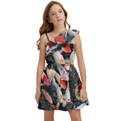 Koi Fish Nature Kids  One Shoulder Party Dress by Ndabl3x