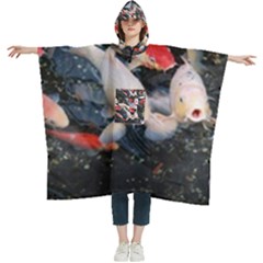 Koi Fish Nature Women s Hooded Rain Ponchos by Ndabl3x