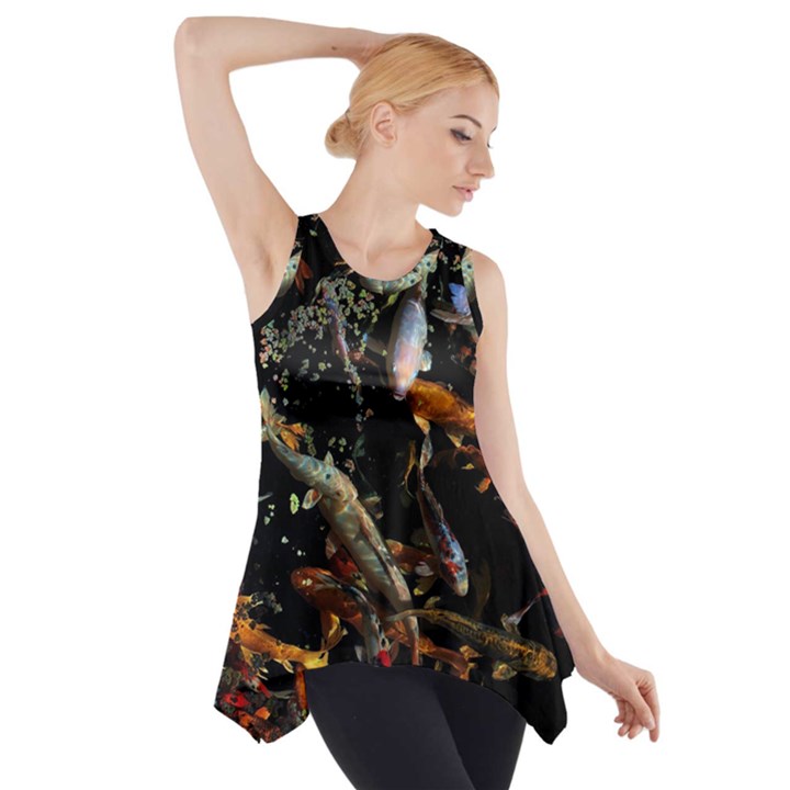 Shoal Of Koi Fish Water Underwater Side Drop Tank Tunic