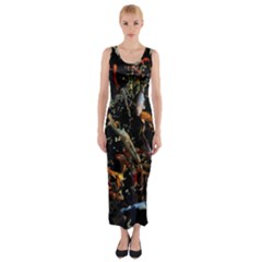 Shoal Of Koi Fish Water Underwater Fitted Maxi Dress by Ndabl3x