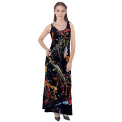 Shoal Of Koi Fish Water Underwater Sleeveless Velour Maxi Dress by Ndabl3x