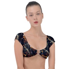 Shoal Of Koi Fish Water Underwater Cap Sleeve Ring Bikini Top by Ndabl3x