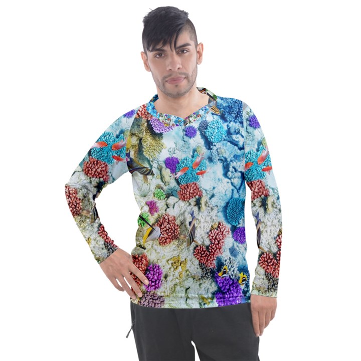 Fish The Ocean World Underwater Fishes Tropical Men s Pique Long Sleeve T-Shirt