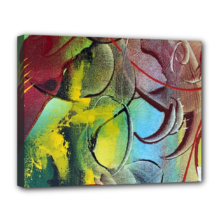 Detail Of A Bright Abstract Painted Art Background Texture Colors Canvas 14  x 11  (Stretched)