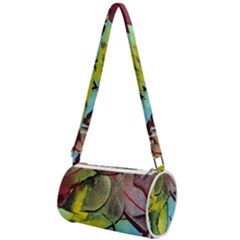 Detail Of A Bright Abstract Painted Art Background Texture Colors Mini Cylinder Bag by Ndabl3x