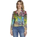 Detail Of A Bright Abstract Painted Art Background Texture Colors Women s Long Sleeve Revers Collar Cropped Jacket View1