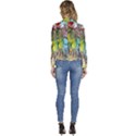 Detail Of A Bright Abstract Painted Art Background Texture Colors Women s Long Sleeve Revers Collar Cropped Jacket View4